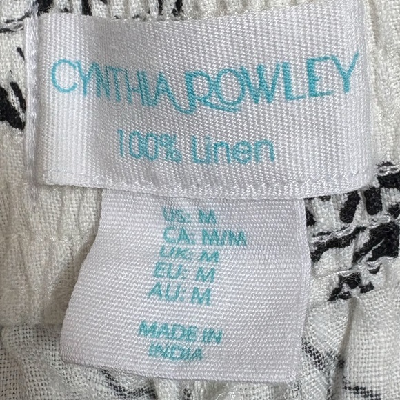 Cynthia Rowley Linen Big Cats Print Pants Size Medium - Picture 5 of 5